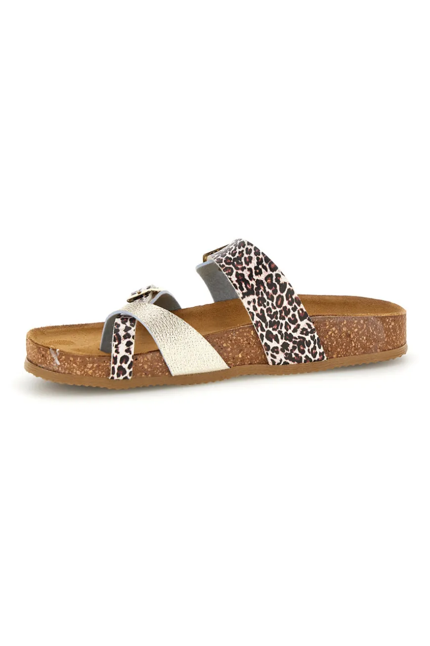 Ciabatte oro stampa animalier Pittarello Tierra 335A312SR