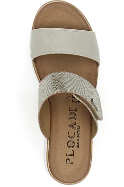 Ciabatte Perla con Zeppa A Contrasto Bianca e Velcro Regolabile PLOCADI 11073143