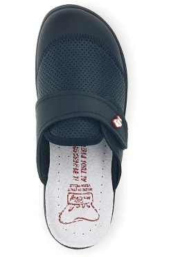 Ciabatte professionali blu in vera pelle Made in Italy Mrs chef 1768