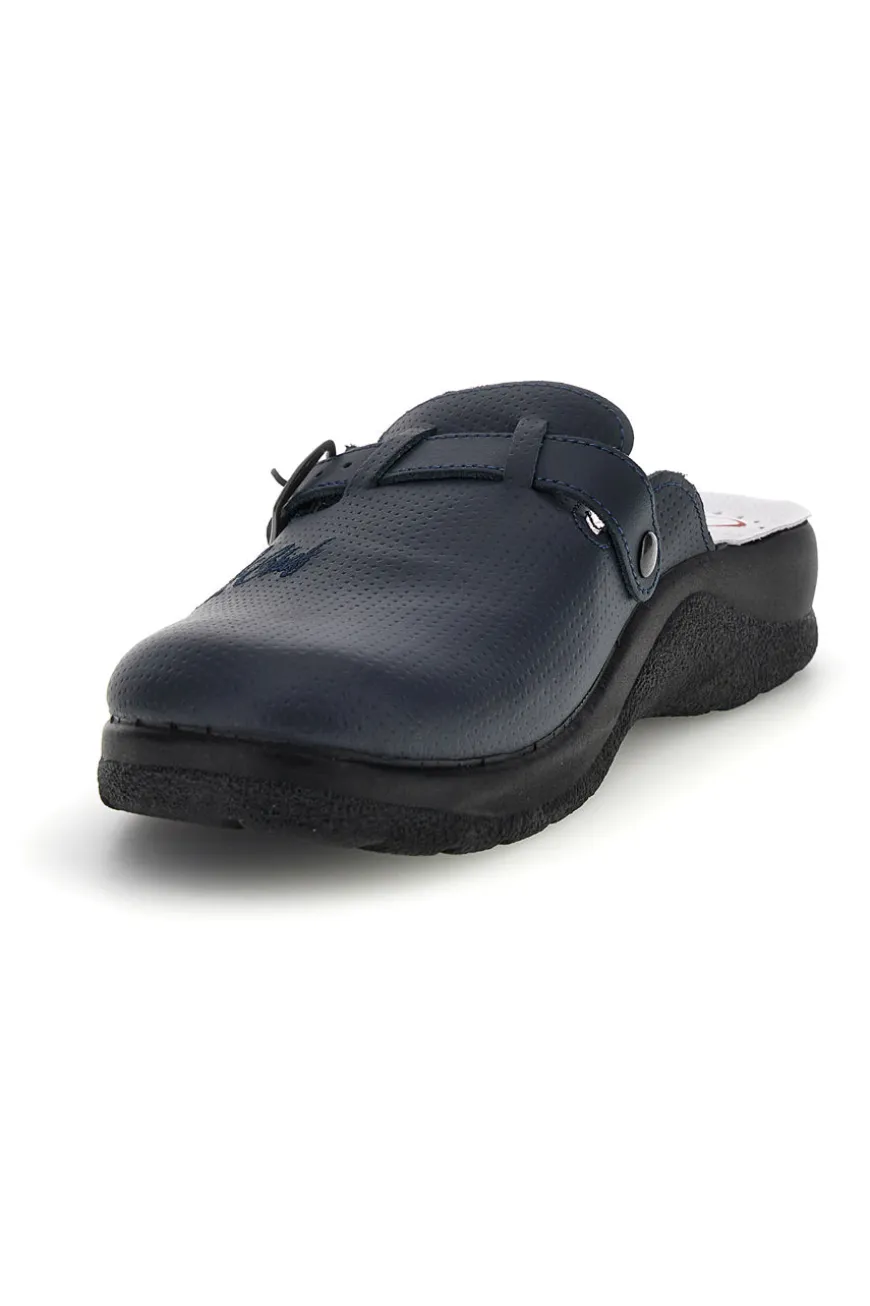 Ciabatte professionali blu in vera pelle Mr. chef 8015