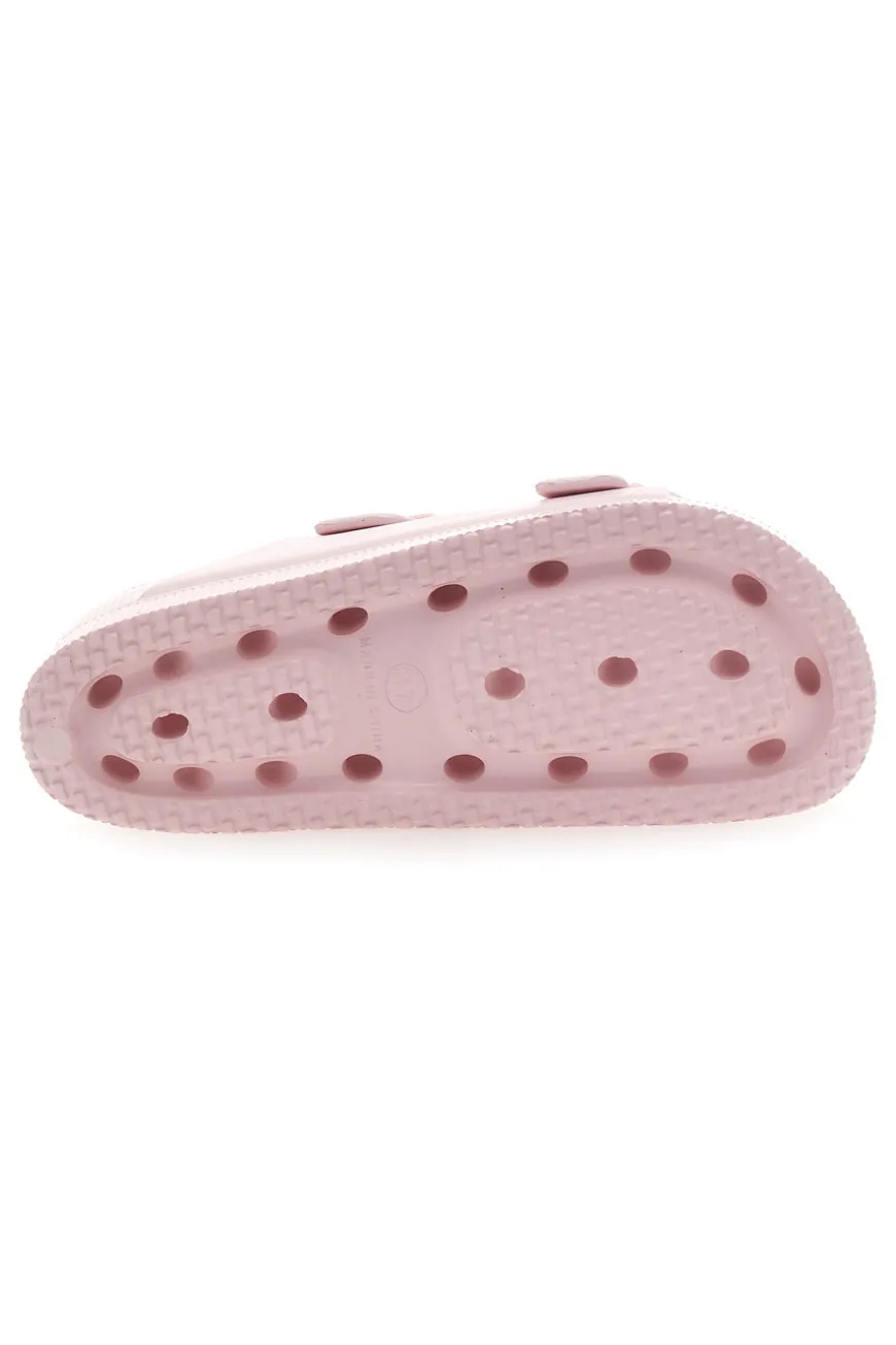 Ciabatte rosa con doppia fibbia in gomma 2T2L HM07