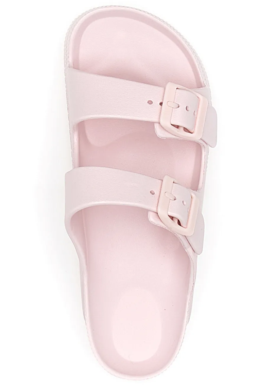 Ciabatte rosa con doppia fibbia in gomma 2T2L HM07