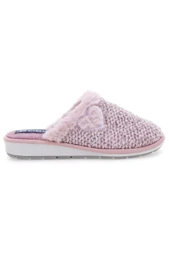 Ciabatte rosa in tessuto peluche con cuore Inblu 110 LB