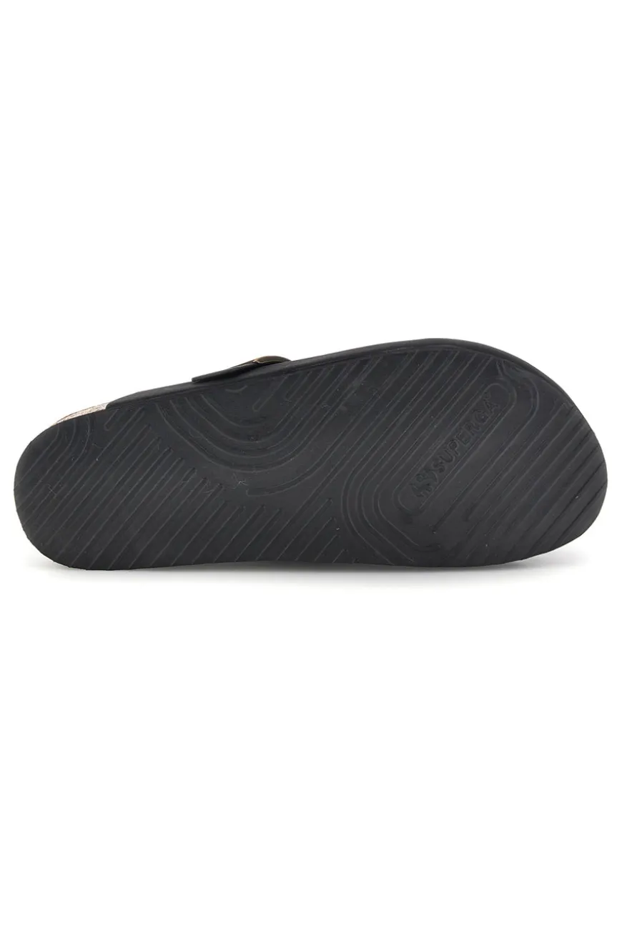 Ciabatte Sabot nere con fibbia regolabile Superga S11U700