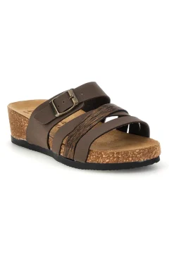 Ciabatte taupe con fasce e plantare anatomico Bio up 308