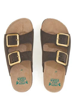 Ciabatte testa di moro doppia fibbia suola antiscivolo Pittarello Green Walk vegan 335cf20631s