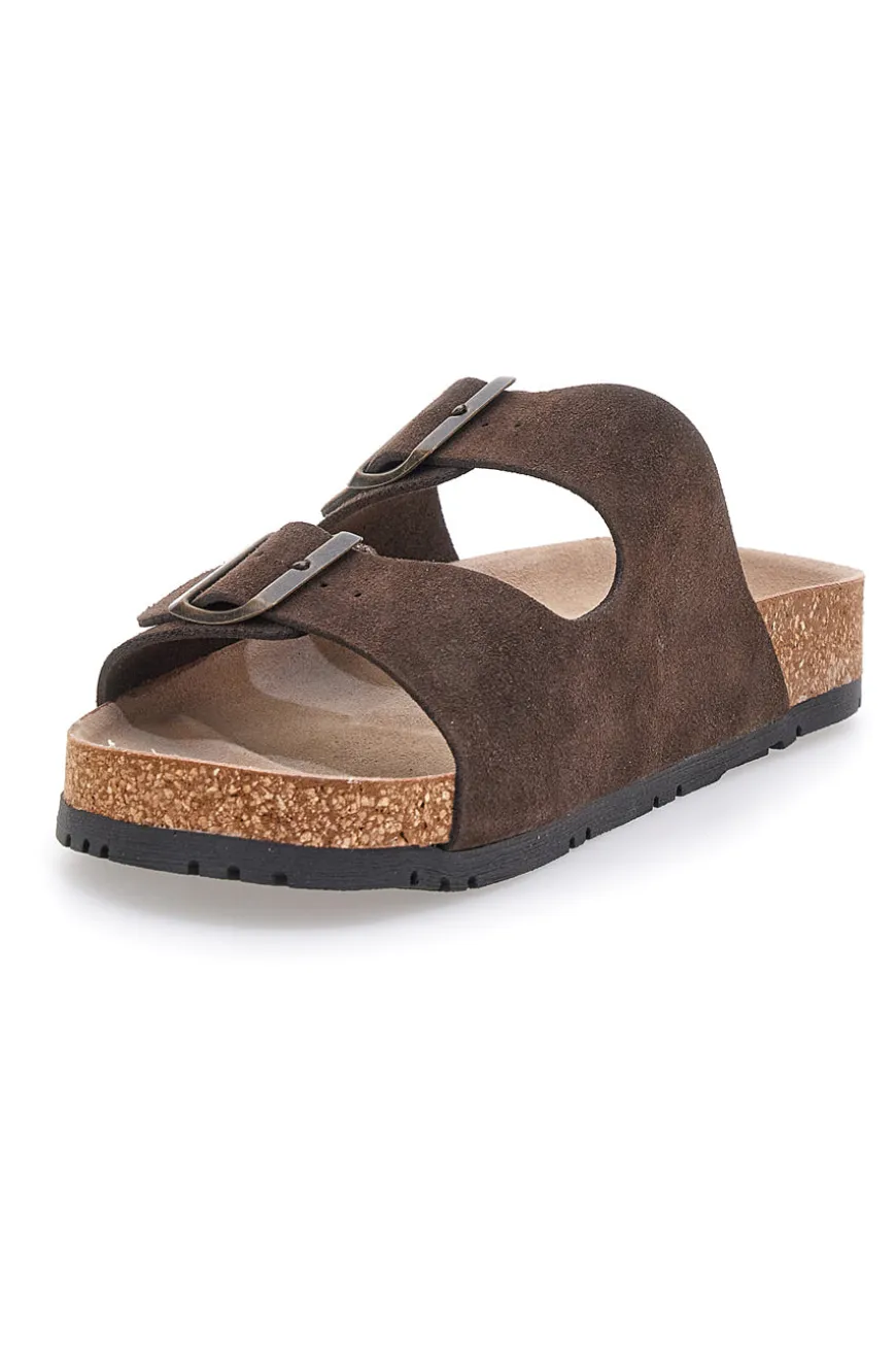 Ciabatte testa di moro doppia fibbia suola antiscivolo Pittarello Green Walk vegan 335CF038S
