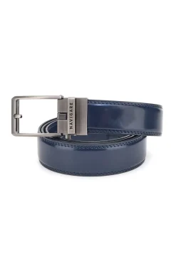 Cintura blu in pelle con fibbia in metallo Navigare A3878-35