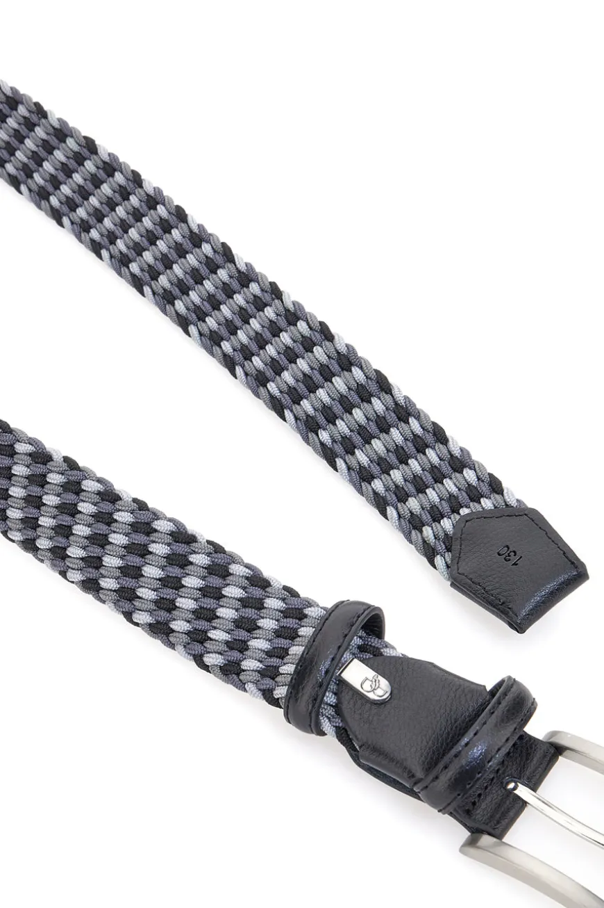 Cintura intrecciata nera e grigia elastica taglia unica Basile BA1346/ELASTICO