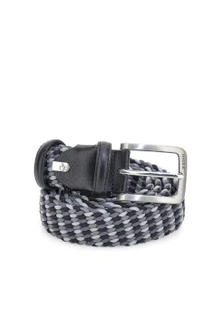 Cintura intrecciata nera e grigia elastica taglia unica Basile BA1346/ELASTICO