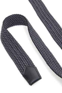 Cintura intrecciata nera e grigia a spina di pesce Basile BA1347/ELASTICO
