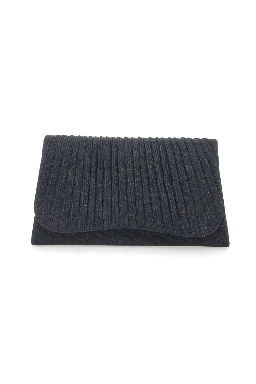 Clutch da sera nero effetto conchiglia COVERI COLLECTION SERA 099
