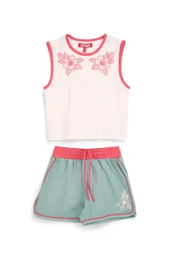 Completo bianco e verde con canotta e shorts Pitt kids PT-G-SE-9003