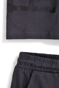 Completo t-shirt + pantaloni rosso e nero Pitt kids Pt-b-se-9028