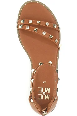 Damensandalen mit Nieten Braun Me & Me 2535
