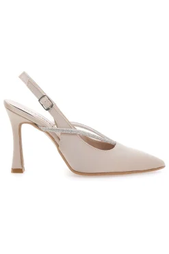 Décolleté Beige Slingback con Strass PITTARELLO 100