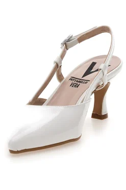 Décolleté bianche slingback Made in Italy Pittarello 4394