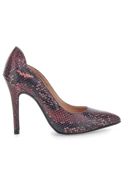 Décolleté bordeaux con stampa pitonata tacco alto Pittarello love 3478