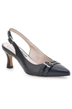 Décolleté da donna nero con fibbie slingback Pittarello Glam 34388