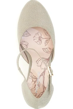 Décolleté glitter platino con cinturino Pittarello Romantic 5561