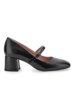 Décolleté Mary Jane Nere Tacco 5 cm Made In Italy Pittarello Class 710