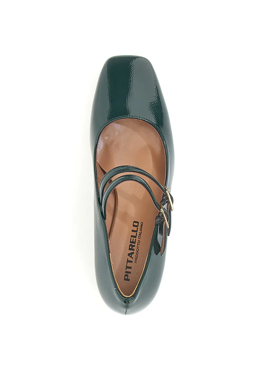 Décolleté Mary Jane Verde Scuro con Cinturini PITTARELLO C5010