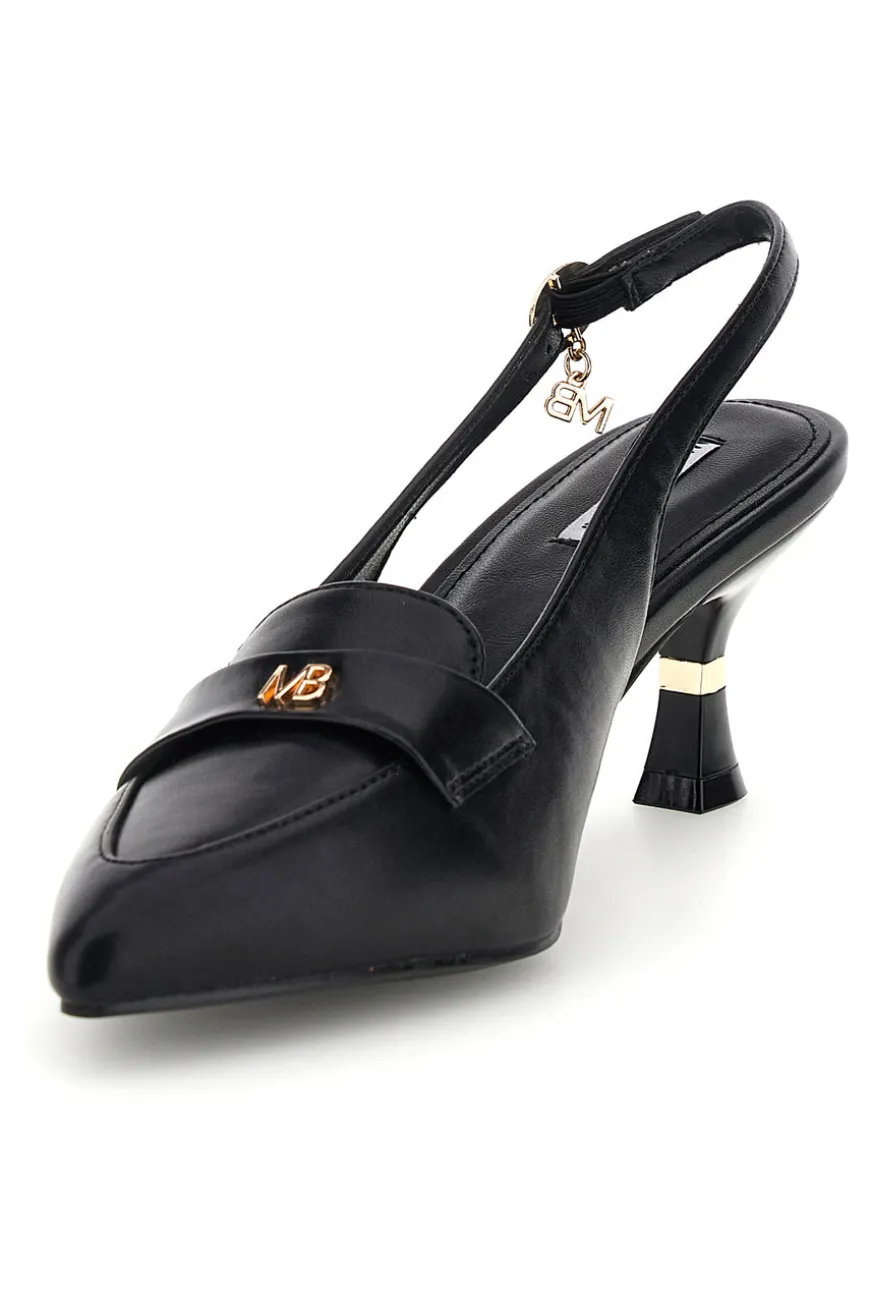 Décolleté nere con cinturino slingback e morsetto decorativo Mariella Burani 51101C1563