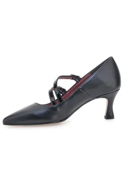 Décolleté nere con doppi cinturini lucidi Pittarello glam 64362