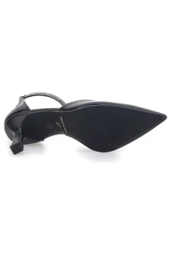 Décolleté nere con tacco a spillo e cinturino gioiello Pittarello love 63512