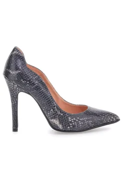 Décolleté nere effetto pitonato con tacco alto Pittarello Love 3478