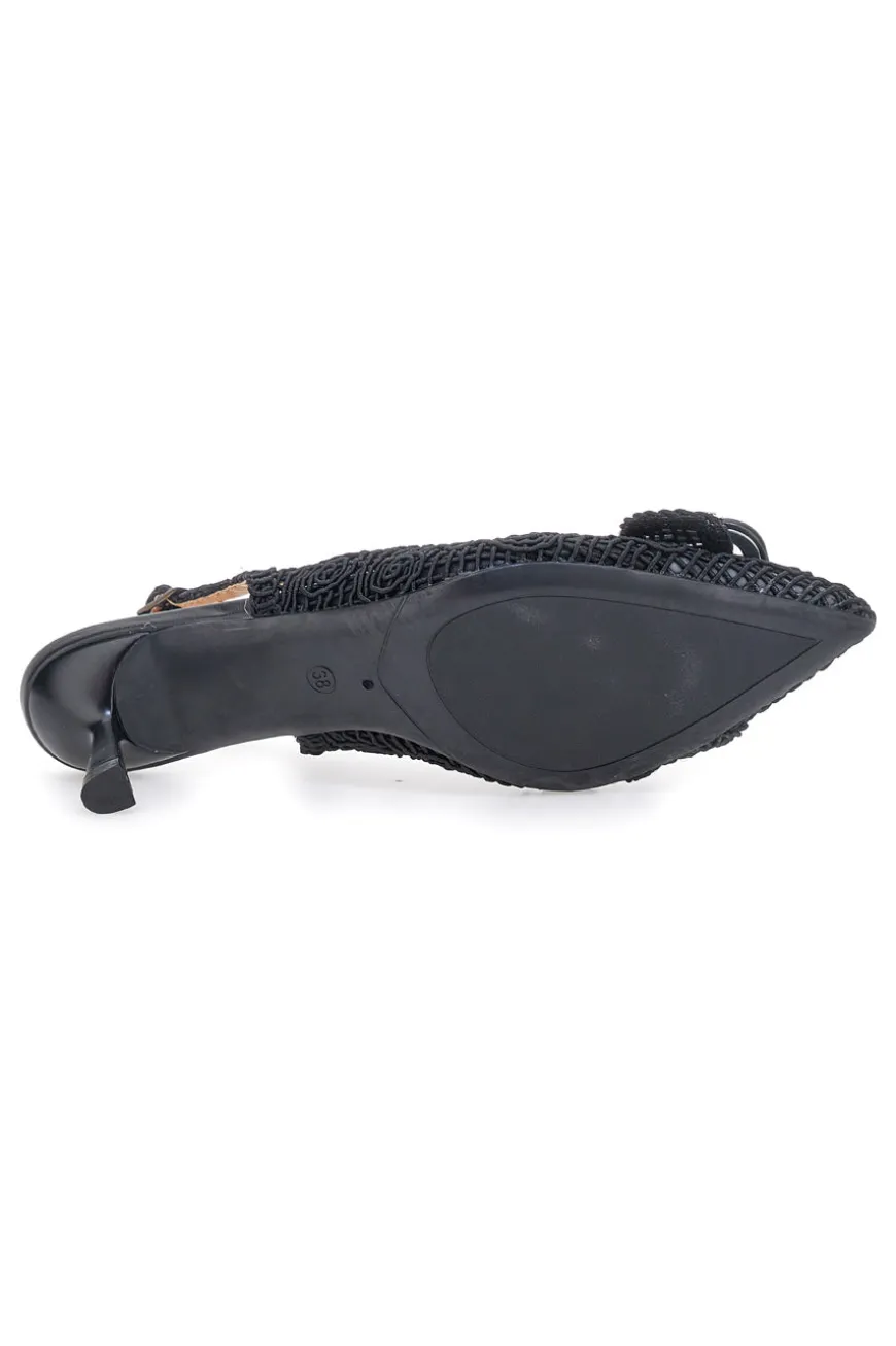 Décolleté Nero slingback tacco medio Le havre Paris 63181