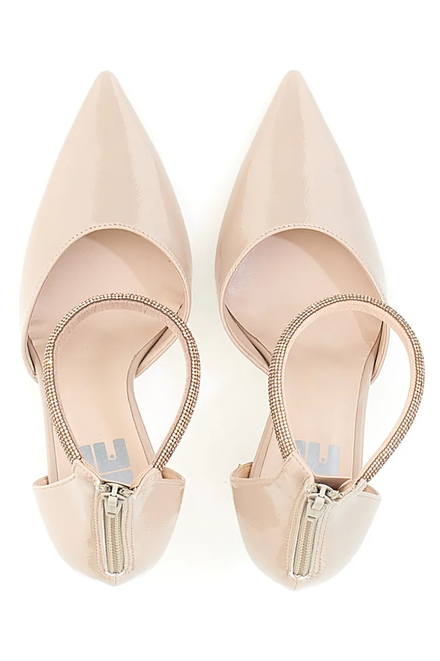 Décolleté Nude a Punta con Cinturino con Glitter PITTARELLO LOVE 709