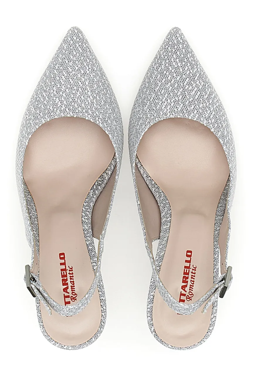 Décolleté Slingback Argento con Tacco a Punta PITTARELLO ROMANTIC 5371