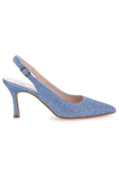 Décolleté Slingback Celesti con Brillantini PITTARELLO CLASS 5171
