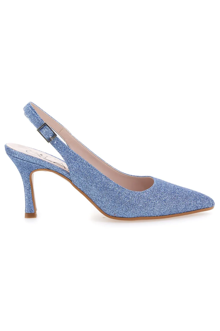 Décolleté Slingback Celesti con Brillantini PITTARELLO CLASS 5171