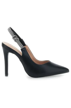 Décolleté Slingback Nere con Tacco Alto FIRST LADY P528
