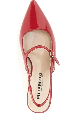 Décolleté Slingback Rosse a Punta Effetto Vernice PITTARELLO P507