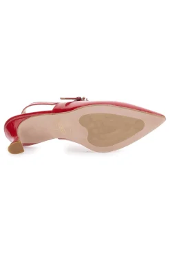 Décolleté Slingback Rosse a Punta Effetto Vernice PITTARELLO P507