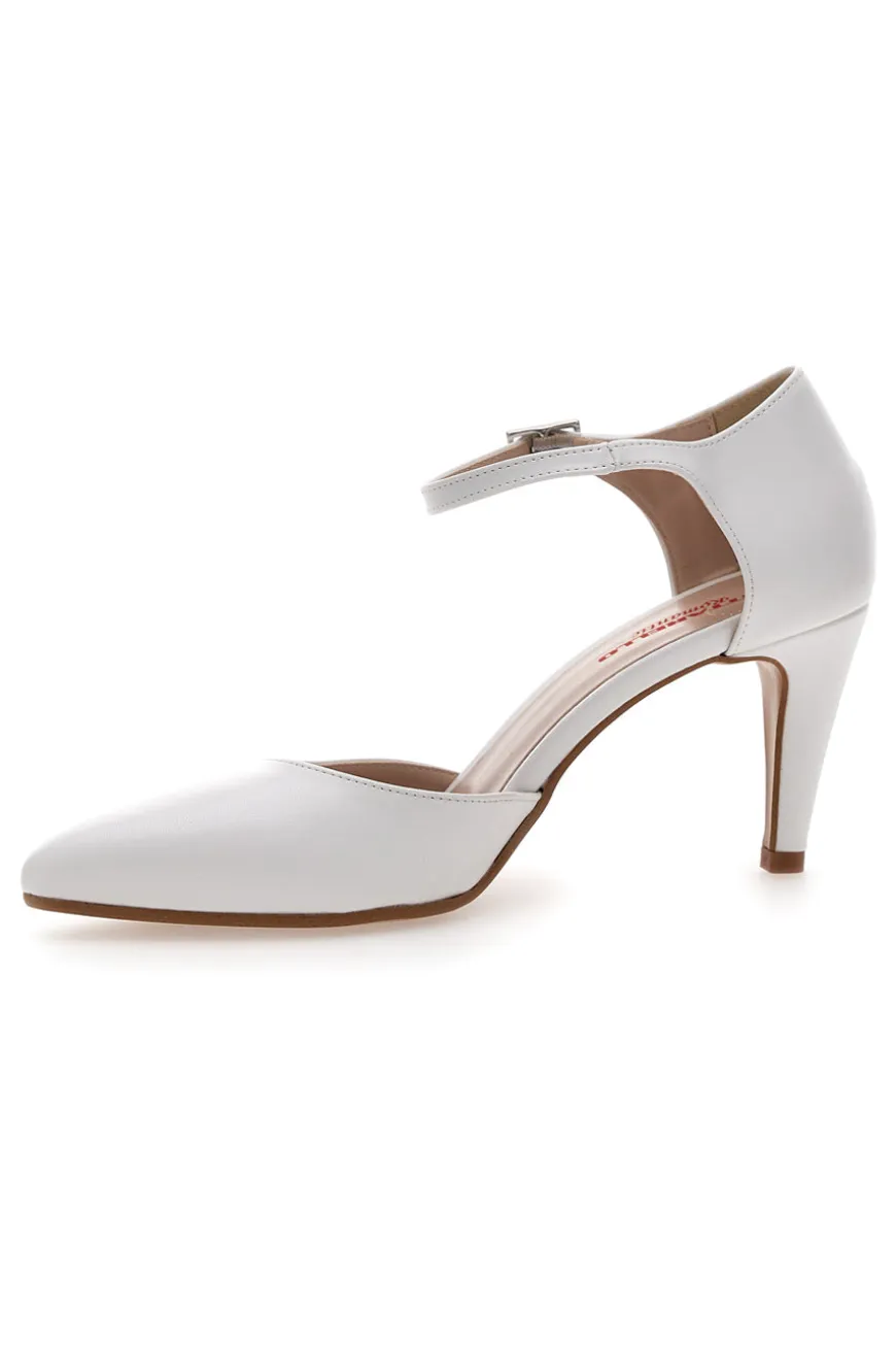 Decolleté Bianche Con Cinturino Pittarello Romantic 4615
