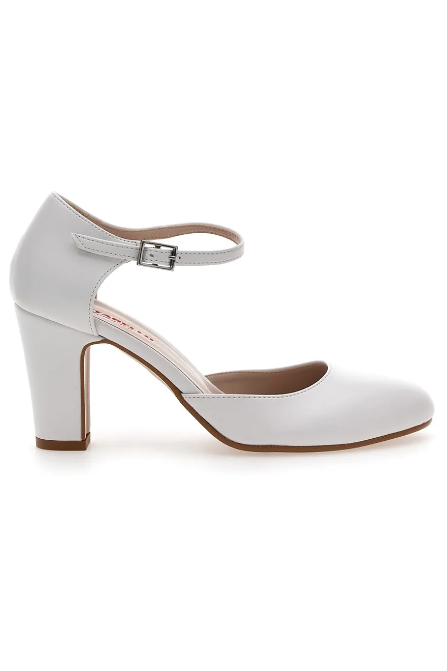 Decolleté Bianche Con Cinturino Pittarello Romantic 4569