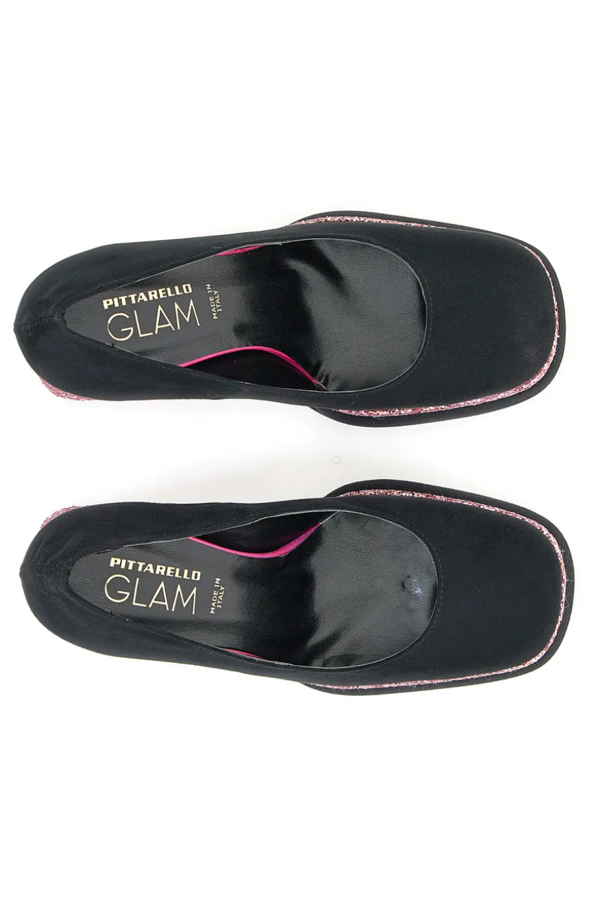 Decollete Platform Pittarello Glam 3336 Nere con Glitter