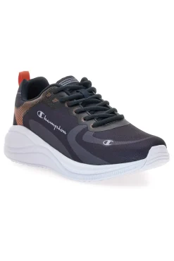 Dunkelgraue Sneaker mit Champion SYPHON SCRIPT 2.0-Grafikdruck