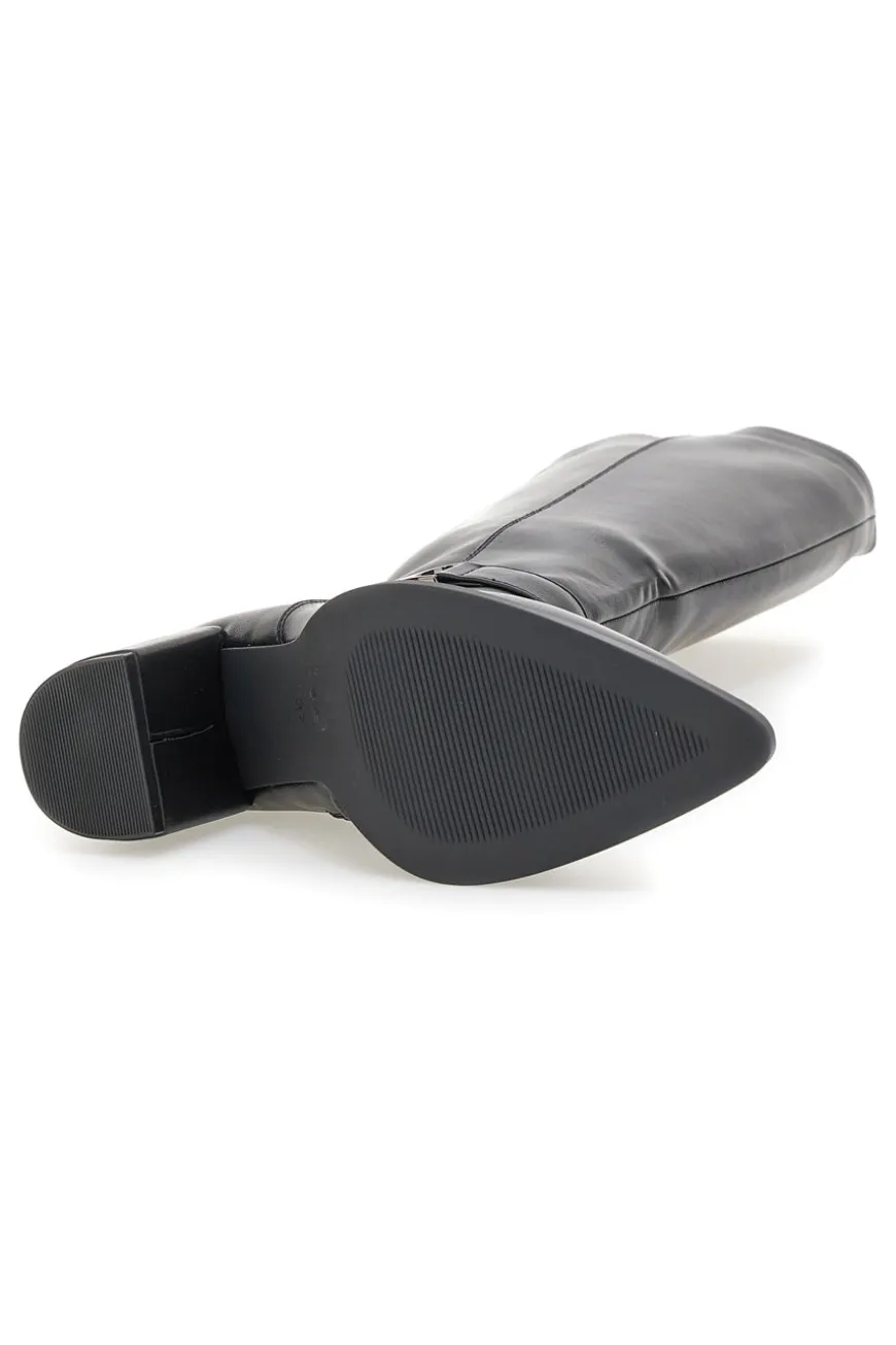 Energy I365 Schwarze High-Heel-Stiefel mit Zierriemen
