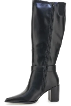 Energy I365 Schwarze High-Heel-Stiefel mit Zierriemen