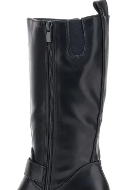 Energy I358 Schwarze Stiefel mit Blockabsatz und Schnalle