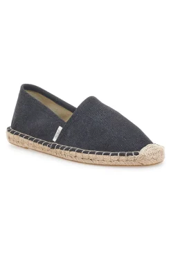 Espadrillas nere in tessuto con suola con ricamo in corda PITTARELLO SUN SGMS2520