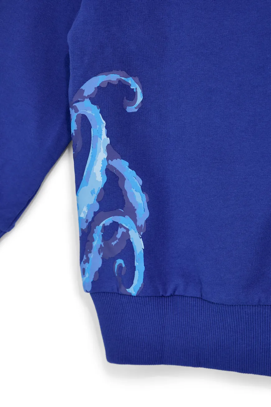 Felpa blu con cappuccio e zip Pitt kids PT-B-F-9032