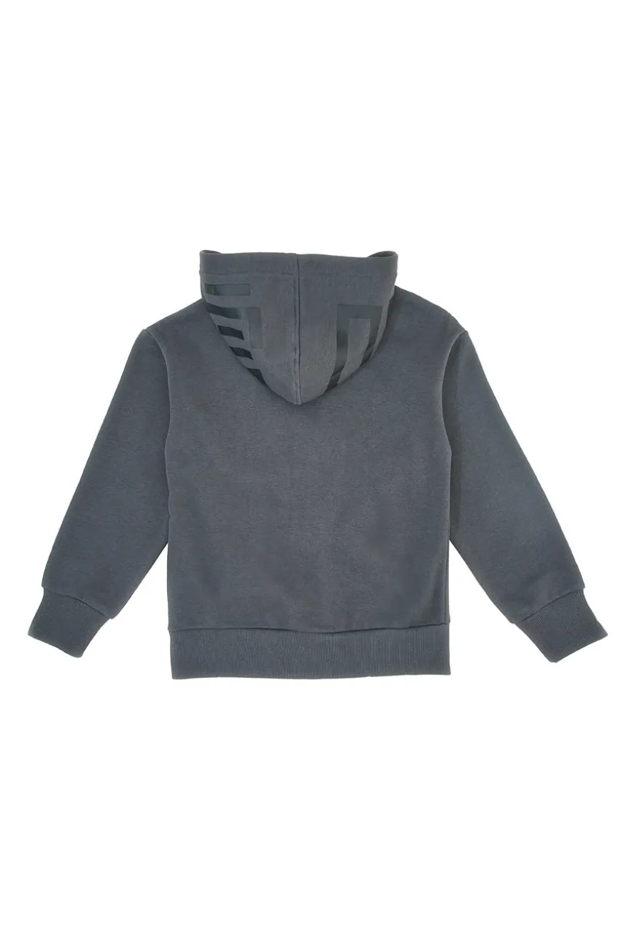 Felpa grigia con cappuccio zip e dettagli gialli Pitt Kids PT-KF-8010