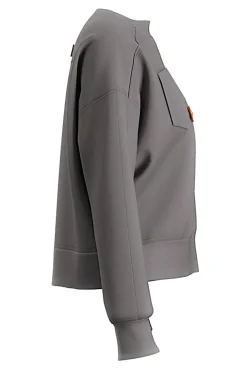 Felpa grigia con tasca frontale e dettagli tecnici Joma Step Sweatshirt Gray