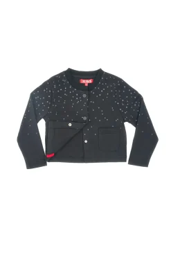 Felpa nera a maniche lunghe con bottoni PITT KIDS 6005